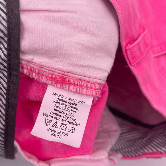 J Crew Sz 4 Pink Chino Shorts Fluorescent Neon Broken In 100% Cotton Summer - Picture 4 of 4